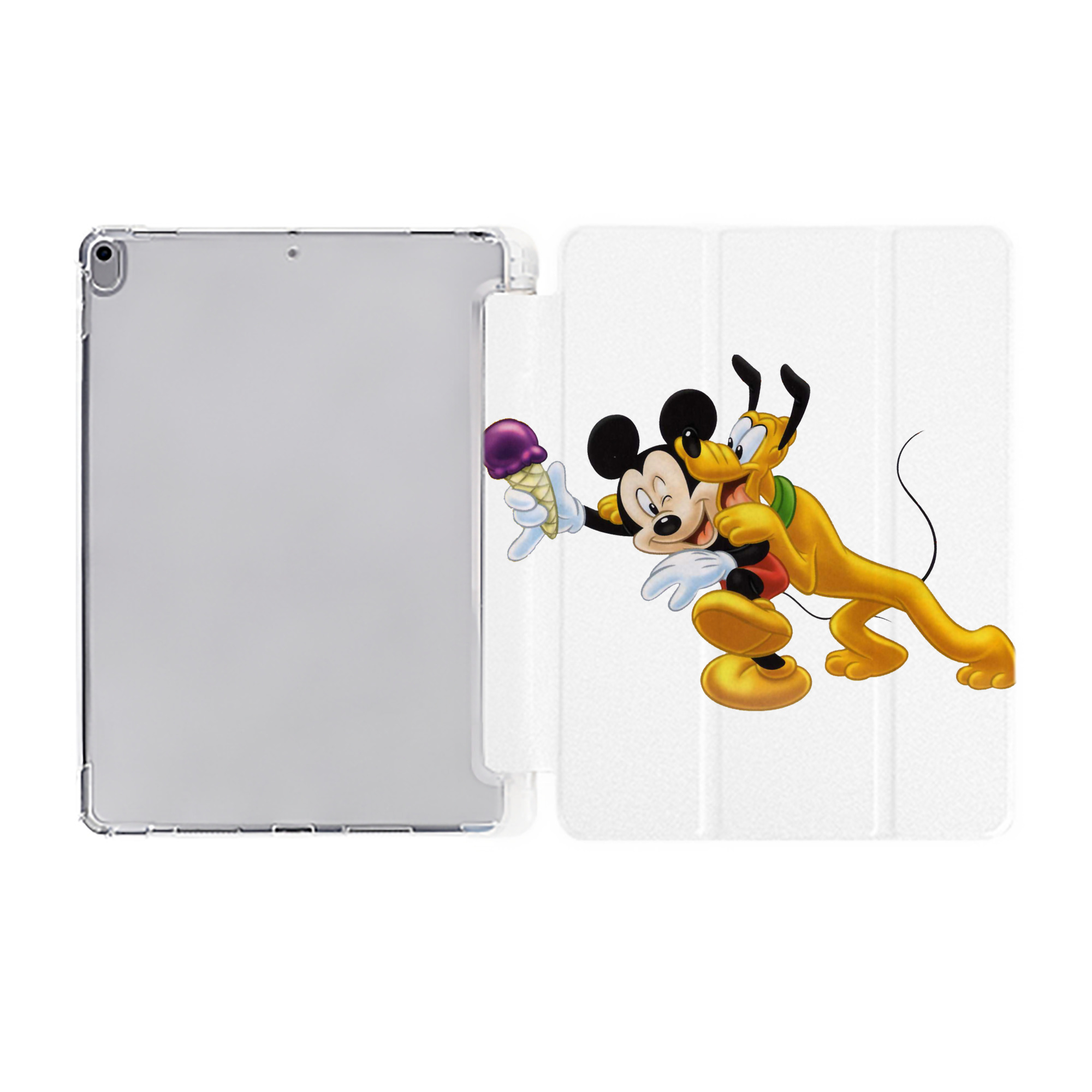（画像用） ミッキーマウス Mickey Mouse IPad ケース ペン収納付き 三つ折りスタンド PUレザー×シリコン 対応機種9.5/10.5/10.9インチ